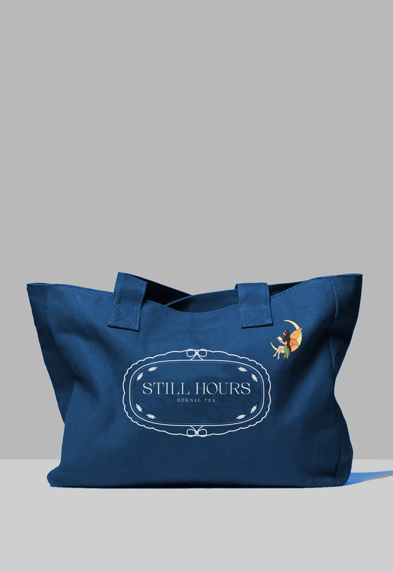 Still Hours tote bag, dark blue